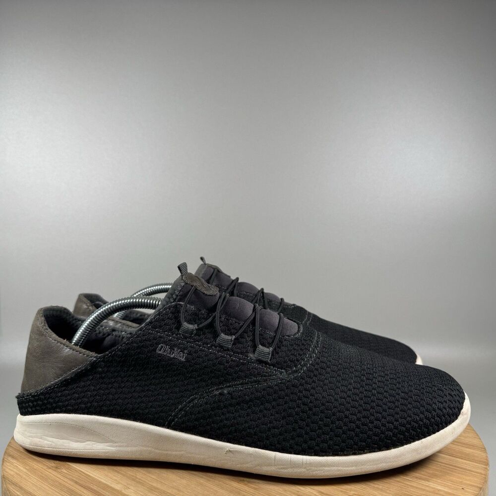 S Olukai Alapa Li Shoes Mens 12 Black Slip On Comfort Loafer Casual Mesh Leather